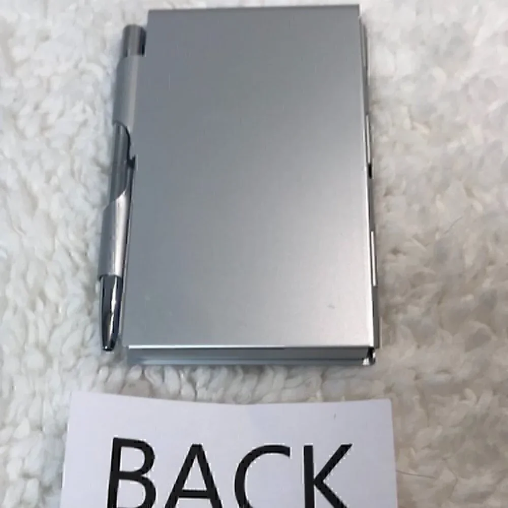 Lucy Lu Designs Notepad w/Stainless Case & Ballpoint Pen NWOT